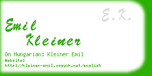 emil kleiner business card